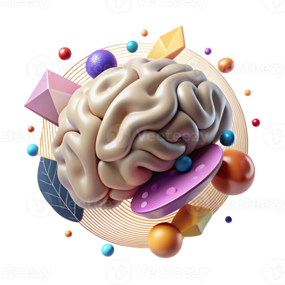 impressive creative Brain with Highlighted Areas Cutout exclusive png
