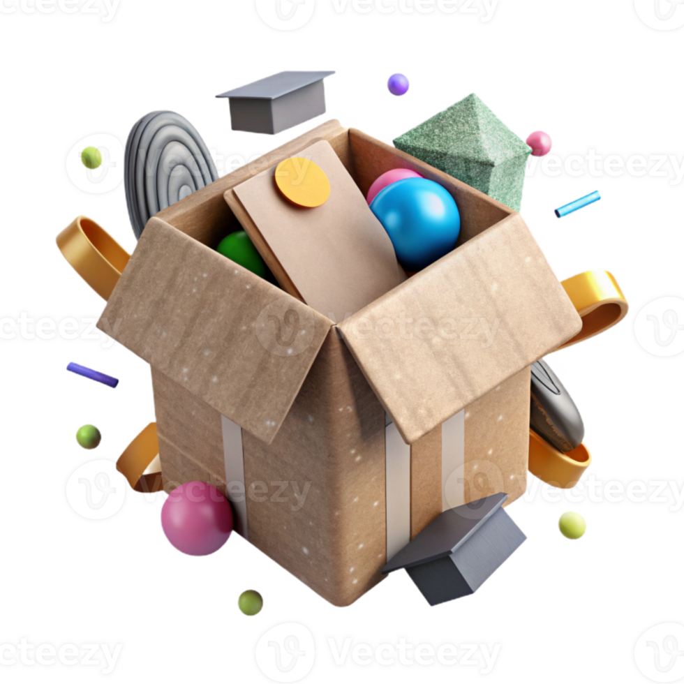 wonderful abstract Recycled Cardboard Box Top View Cutout high resolution png