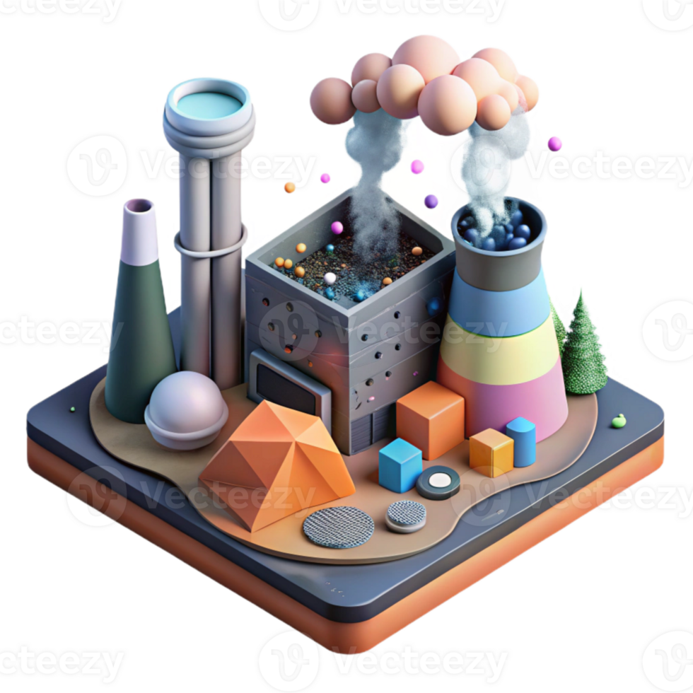 magnificent traditional Geothermal Power Plant Aerial View Cutout high resolution png