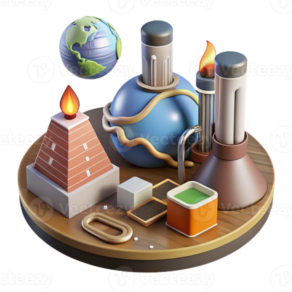 elegant vintage Geothermal Energy Infographic with Earth Tone Colors high resolution png