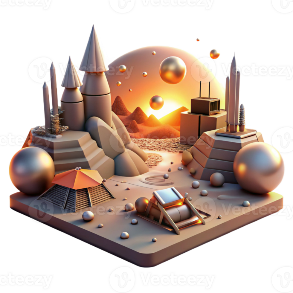 beautiful classic Sunset Over Battlefield Cutout with Warm Lighting genuine png