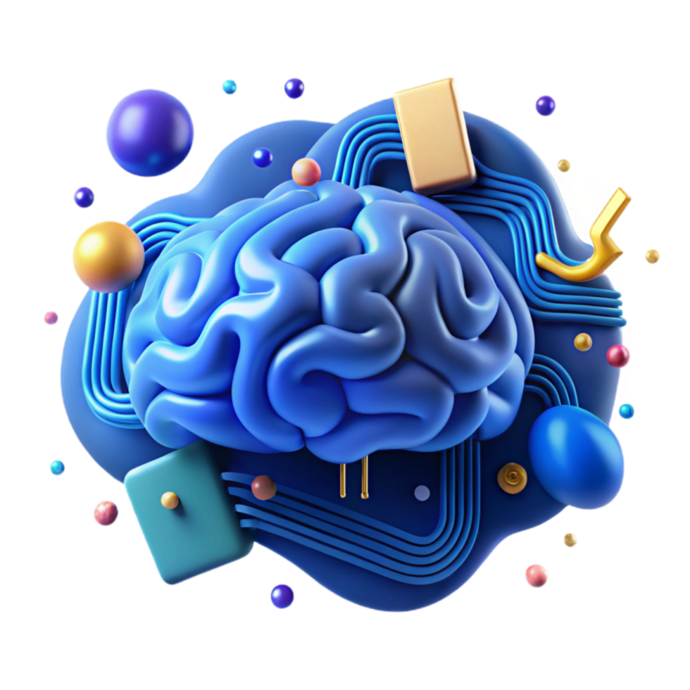 wonderful contemporary Brain Circuitry Illuminated Blue Cutout png