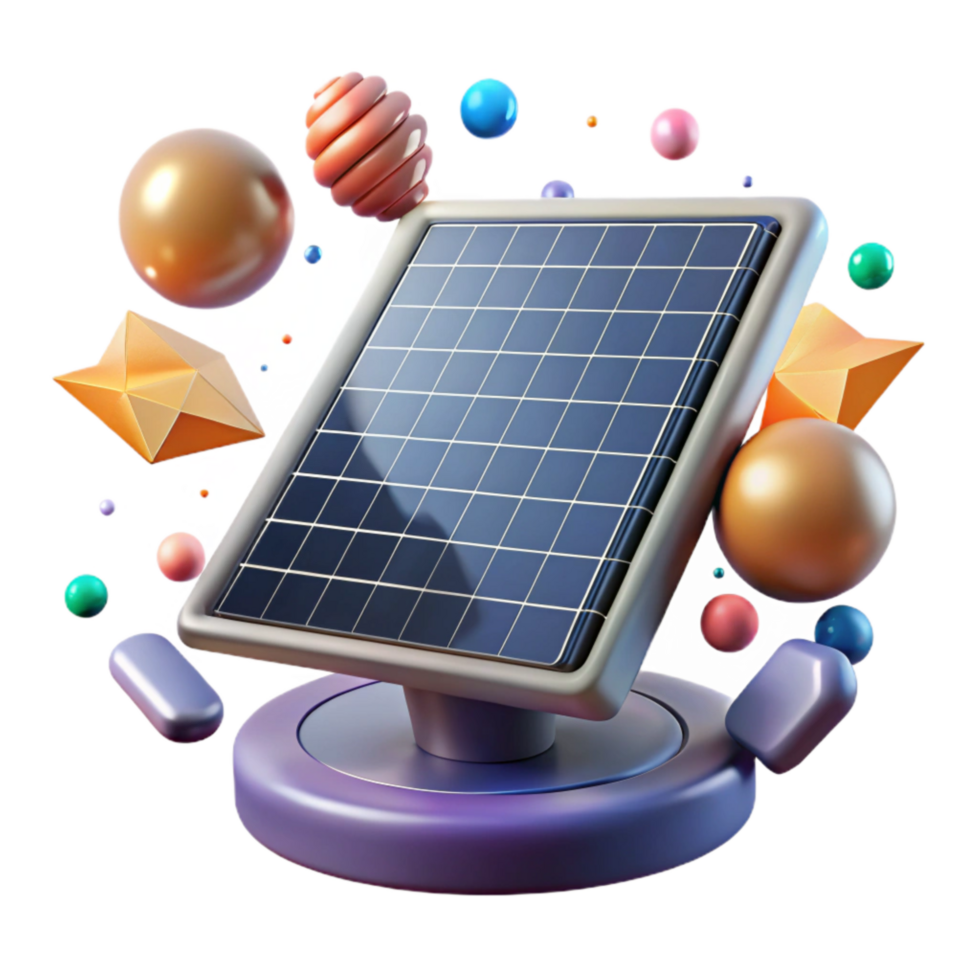 magnificent artistic Solar Panel with Sunbeams Cutout Element exclusive png