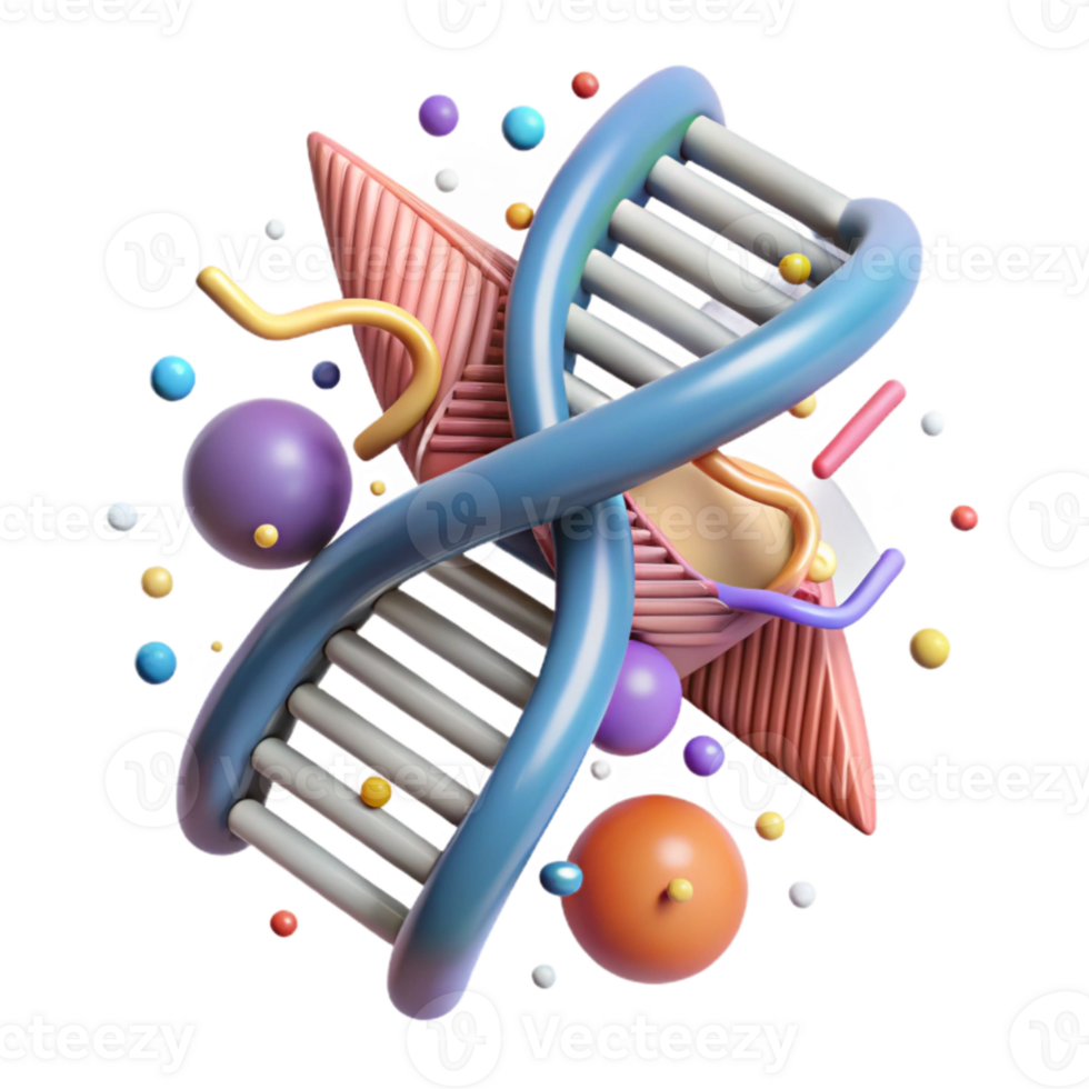 impressive classic Dna Double Helix Structure Cutout White Background genuine png
