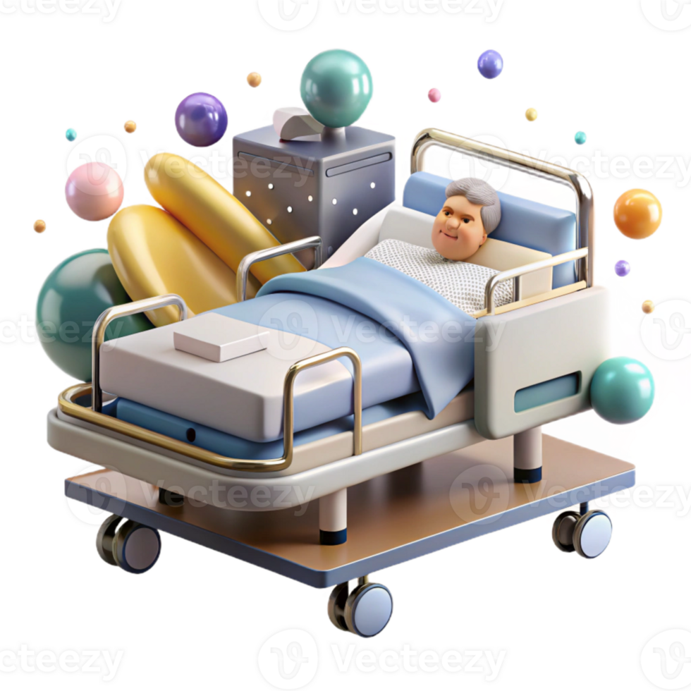 extraordinary minimalist Hospital Bed with Patient Transparent Background detailed png
