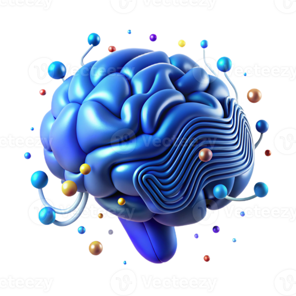 wonderful artistic Brain Circuitry Illuminated Blue Cutout exclusive png