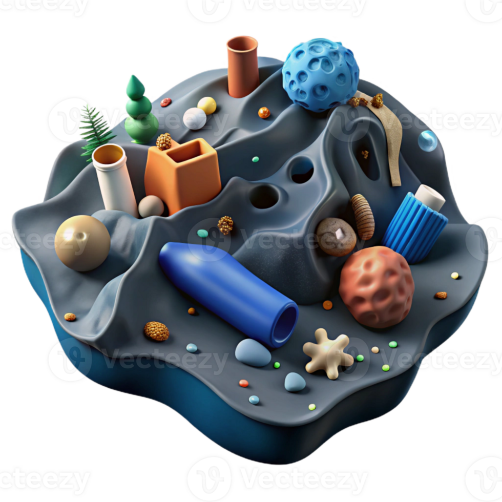 beautiful modern Ocean Pollution Plastic Debris Cutout detailed png