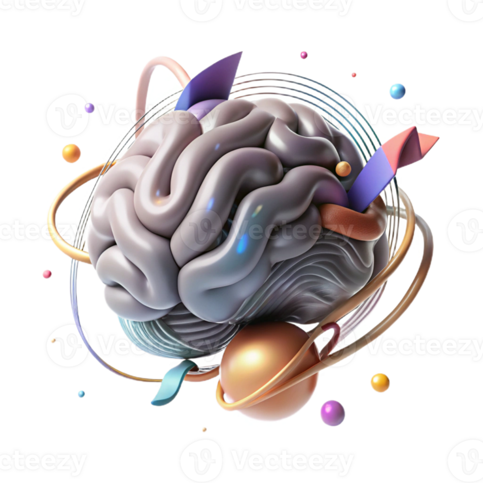 wonderful rustic Brain with Light Trails Transparent Background exclusive png
