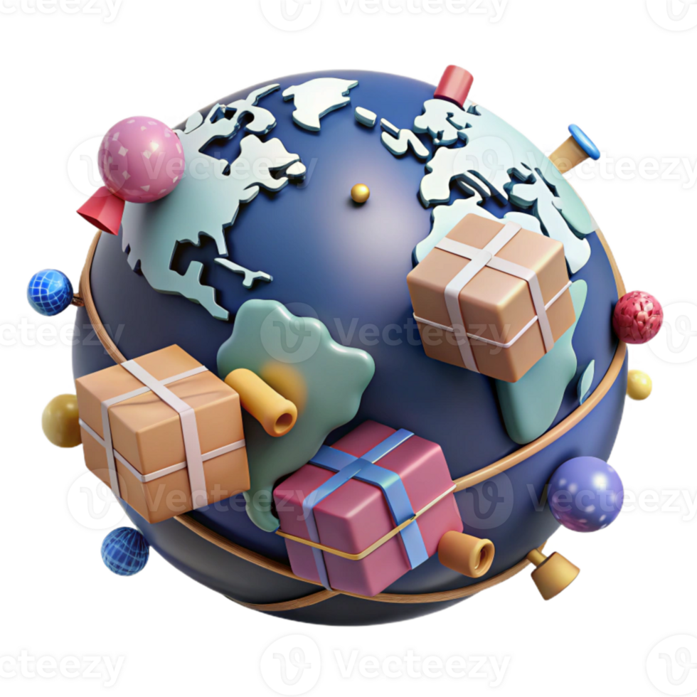 extraordinary classic Global Trade Network with Connecting Lines Transparent Background professional png