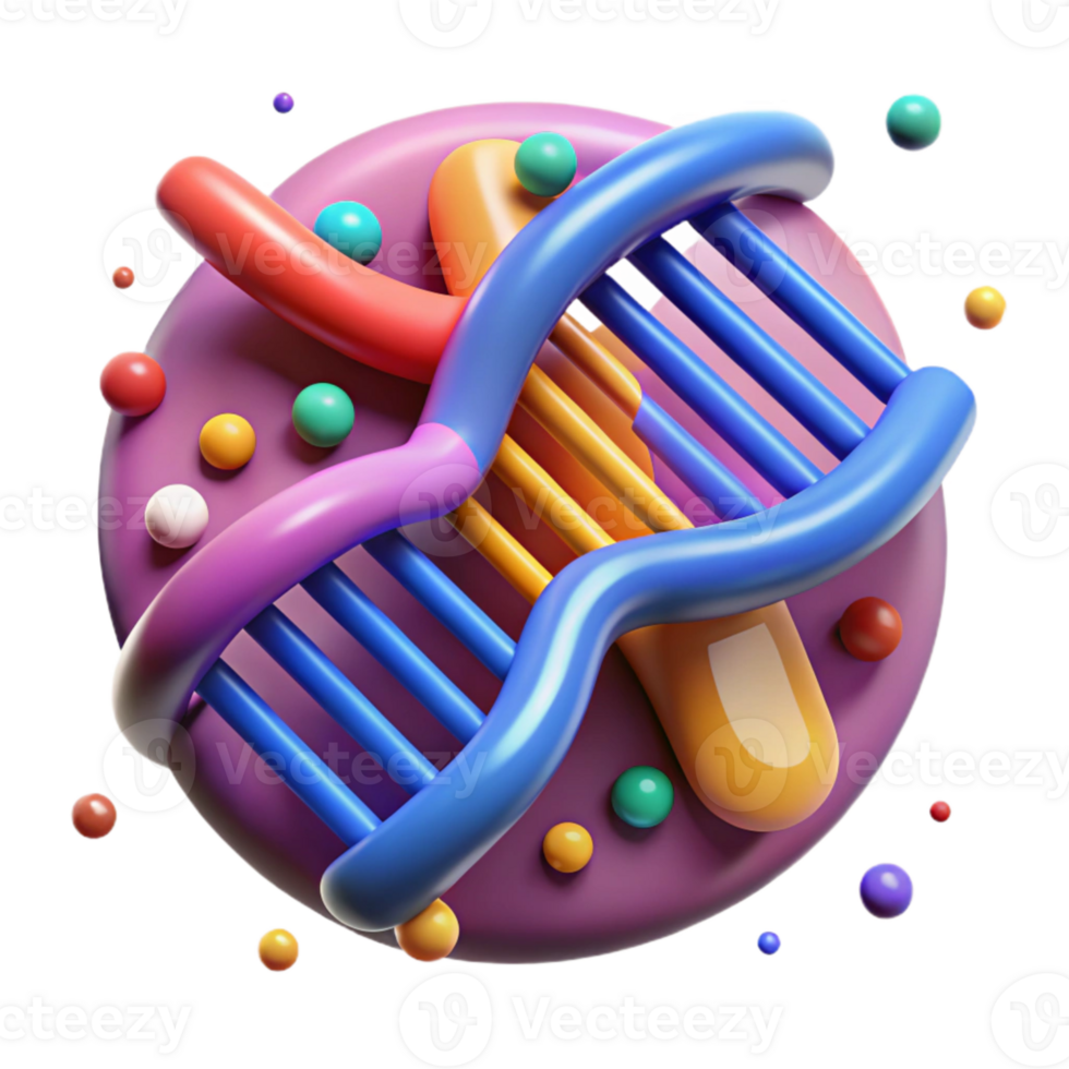 elegant creative Genetic Code Sequence Bright Colors Isolated authentic png