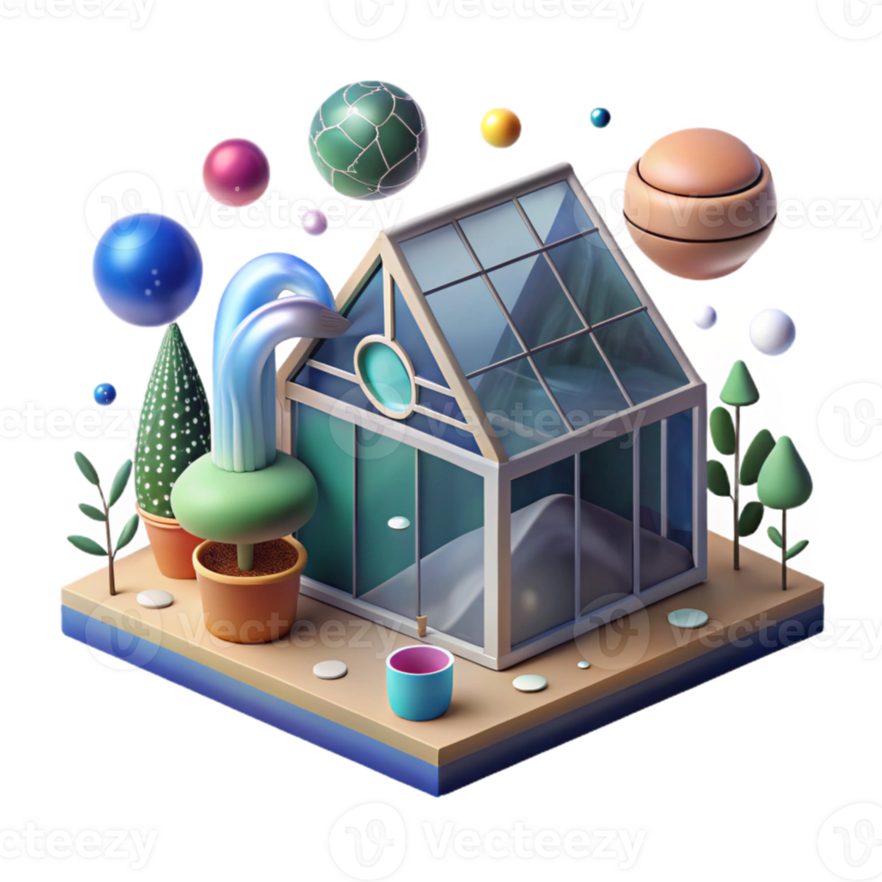 dramatic vintage Greenhouse Effect Infographic Cutout detailed png