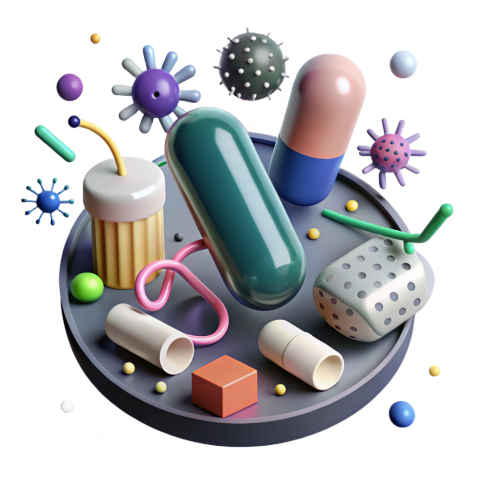 beautiful contemporary Antibiotic Action Mechanism Diagram Isolated Cutout exclusive png