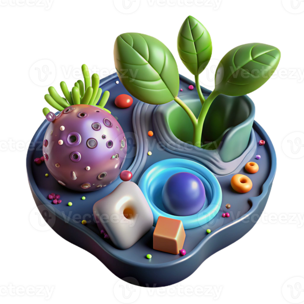 vibrant artistic Microscopic of Plant Cell Transparent Element original png