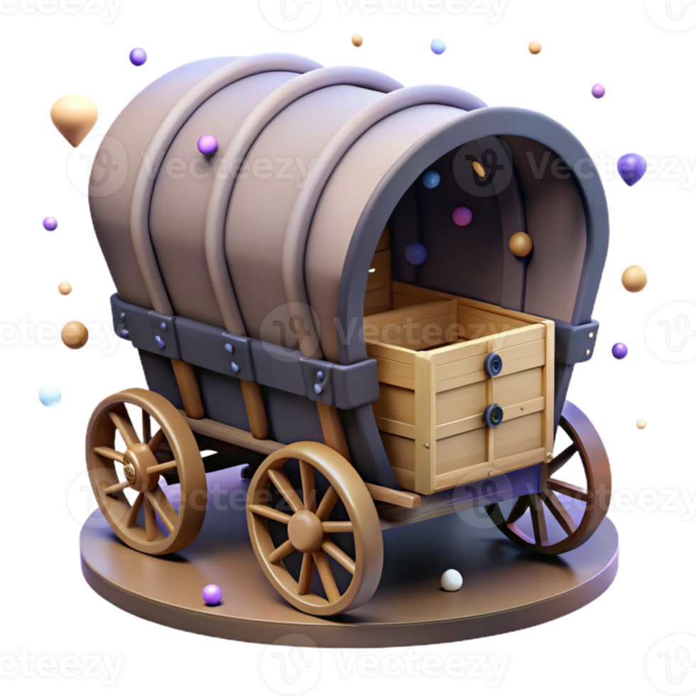 dramatic creative Covered Wagon Silhouette Isolated Element authentic png