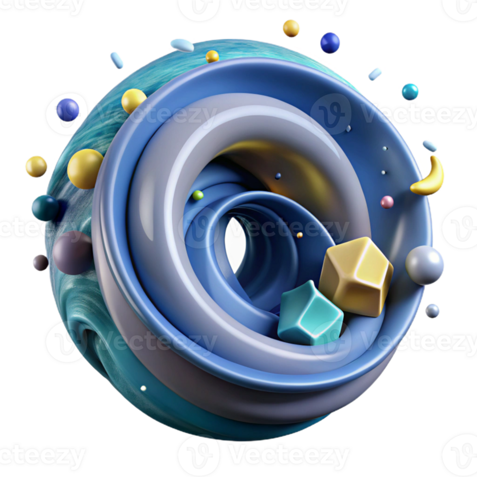 wonderful artistic Ocean Current Swirling Cutout with Flowing Motion professional png