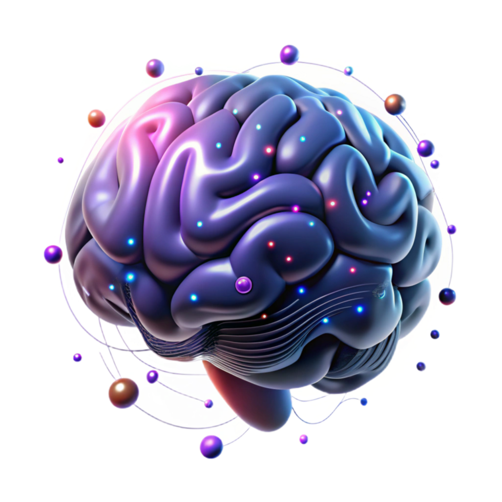 extraordinary modern Brain with Glowing Synapses Isolated Element professional png