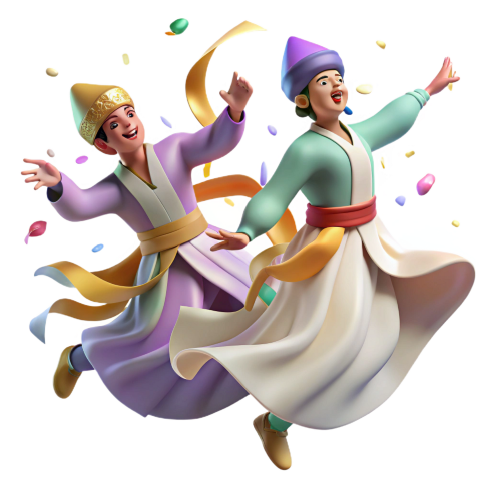 impressive rustic Dancers in Traditional Costumes with Flowing Movement Transparent exclusive png