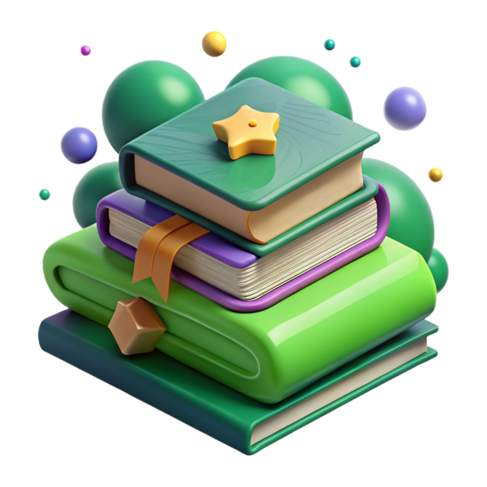 vibrant abstract Stack of Books on Sustainable Living Transparent genuine png