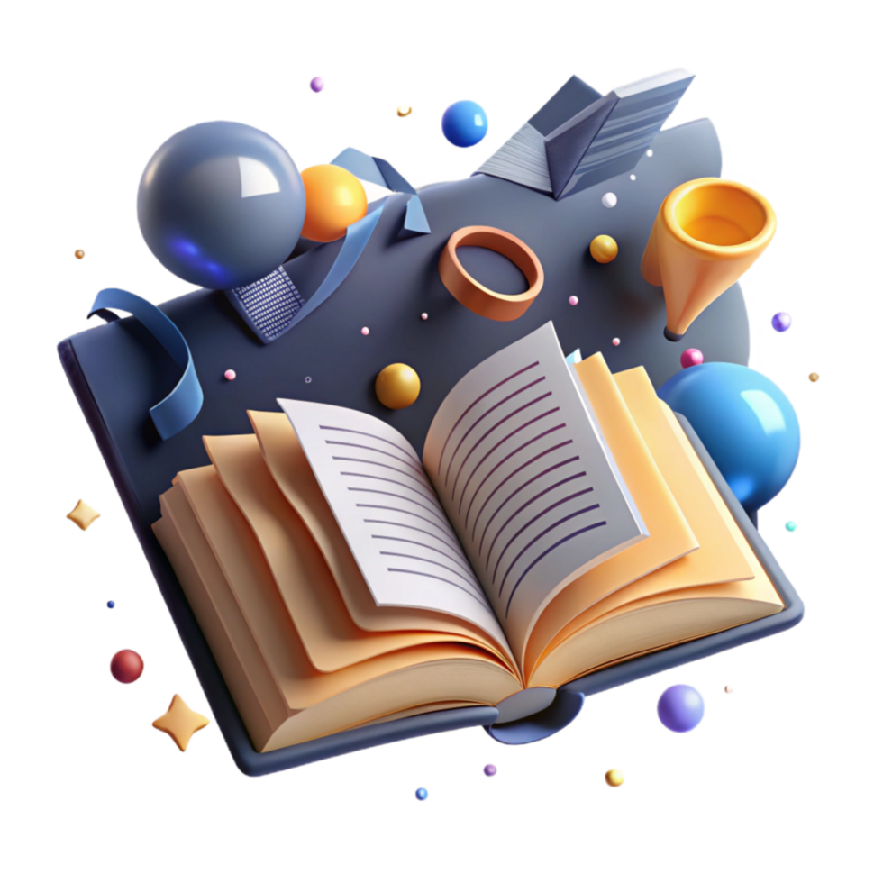 extraordinary abstract Open Book with Inspiring Quote Cutout with Warm Lighting png