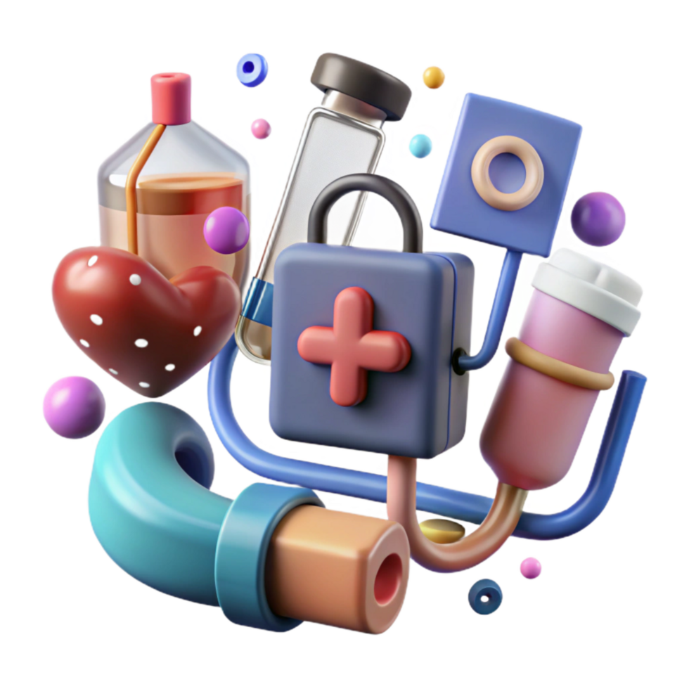 elegant artistic Medical Equipment Icons Set Isolated authentic png
