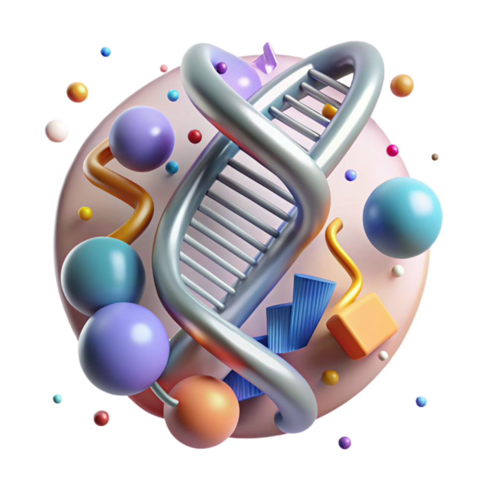 magnificent modern Dna Double Helix Structure Cutout White Background detailed png