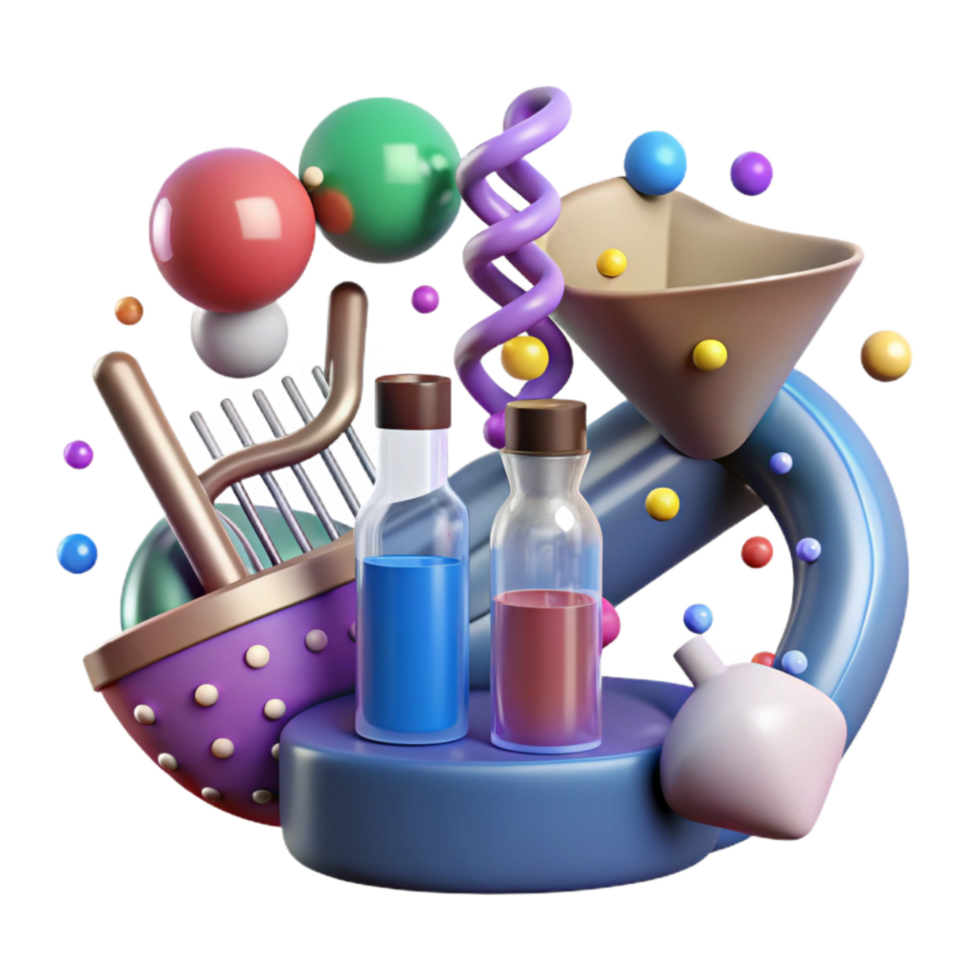 elegant vintage Dna Extraction Kit Components Transparent Background detailed png