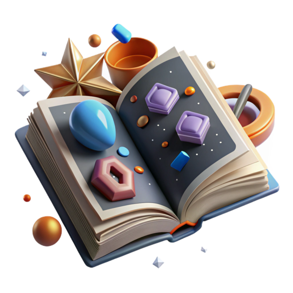 extraordinary vintage Open Book with Runes Transparent Background Isolated Element detailed png