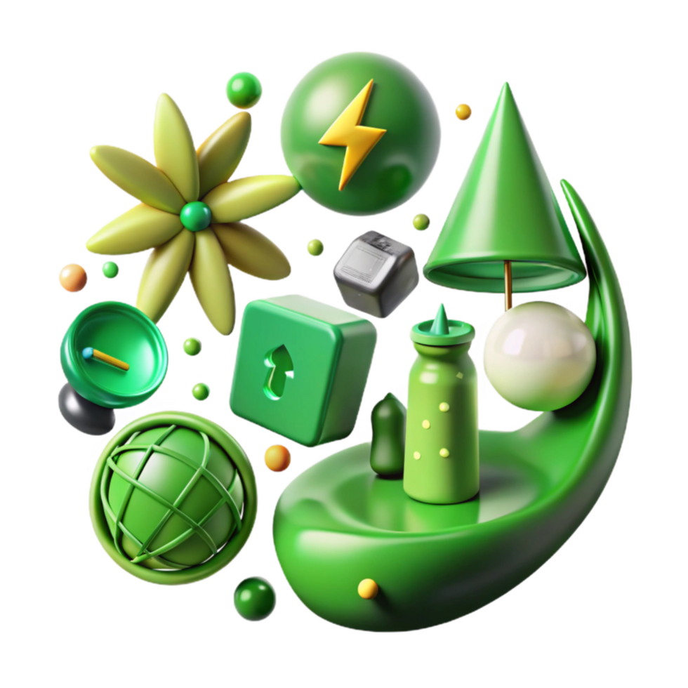 stunning creative Green Energy Symbols Collection Isolated original png