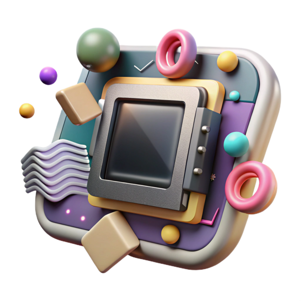 extraordinary minimalist Nanotech Device with Display Screen Cutout exclusive png