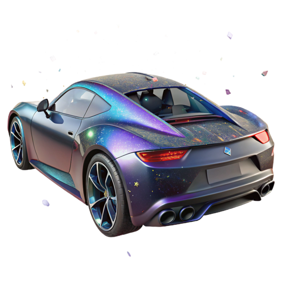 magnificent minimalist Modern Sports Car Rear View Isolated exclusive png