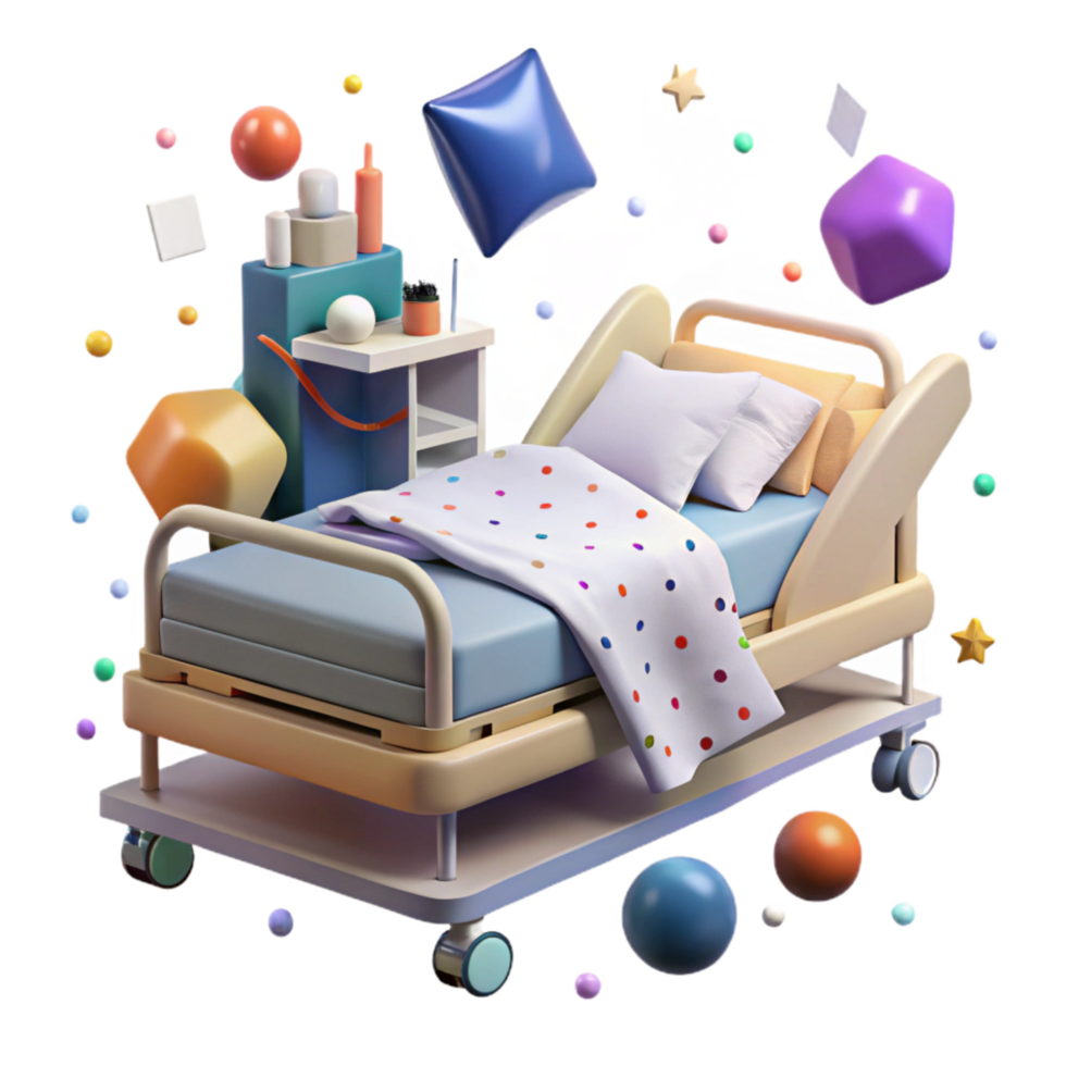 impressive artistic Hospital Bed with Patient Transparent Background high quality png