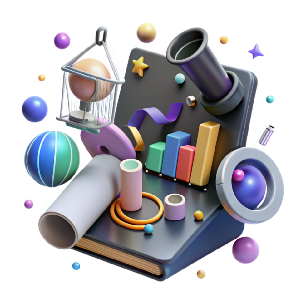 beautiful traditional Linguistics Research Tools and Equipment Cutout Overhead View detailed png