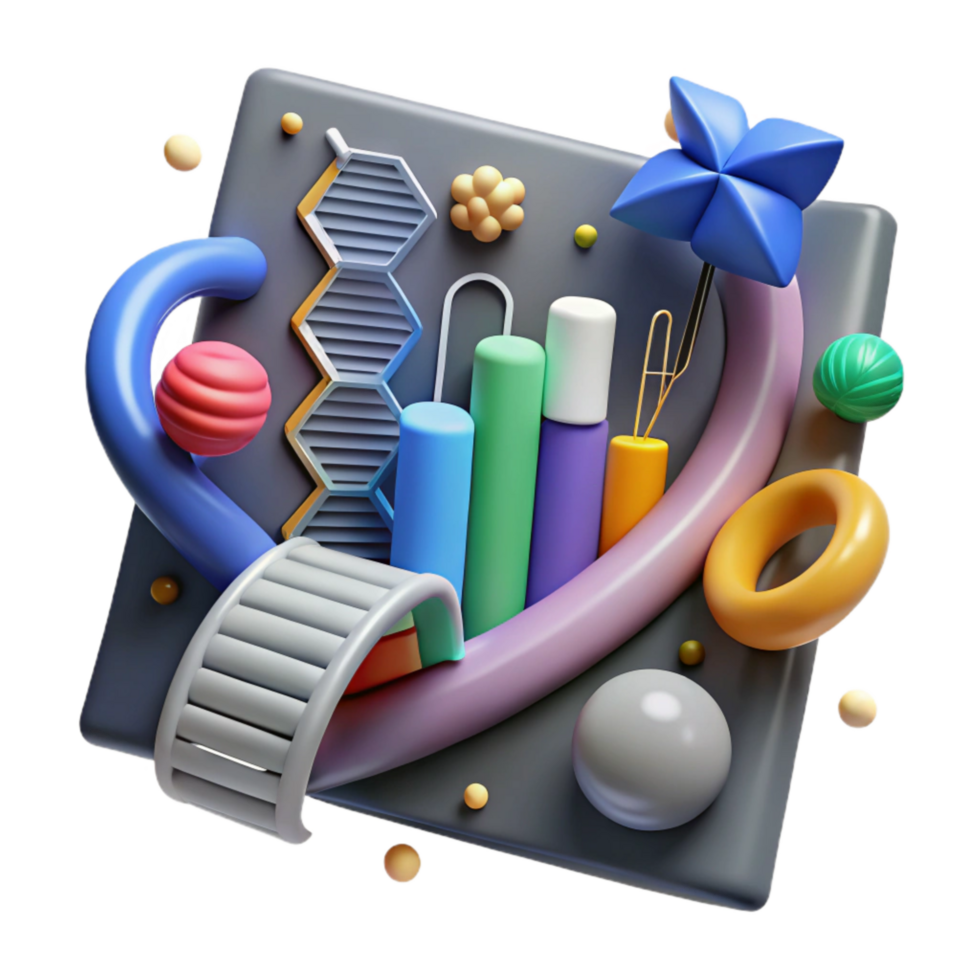 vibrant contemporary Dna Sequencing Data Visualization Cutout high resolution png