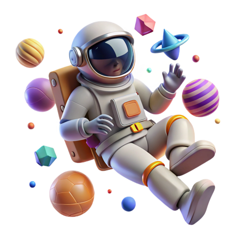 extraordinary contemporary Astronaut Floating in Zero Gravity Isolated premium png