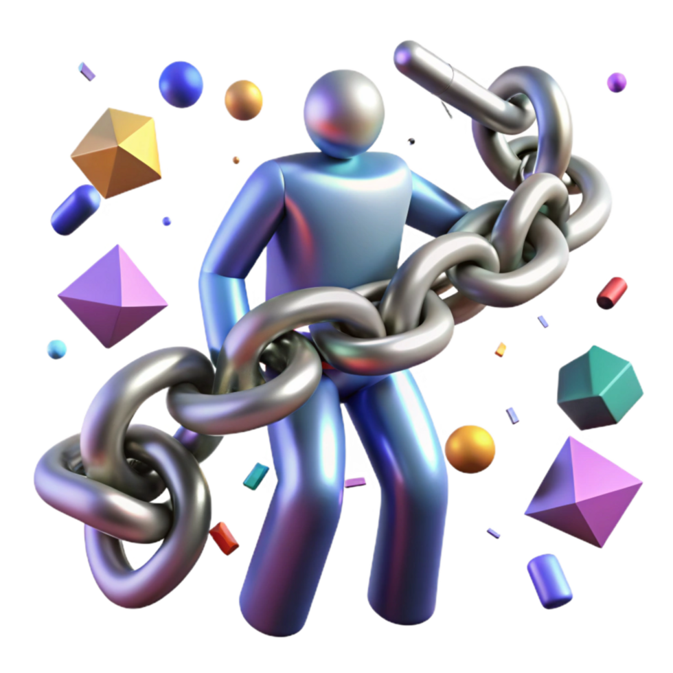 magnificent rustic Abstract Figure Breaking Chains Isolated on Transparent Background high quality png