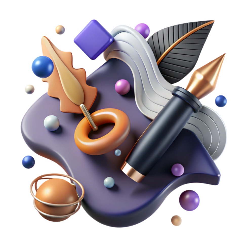 elegant traditional Abstract Writing Symbol Pen Design Transparent Background png