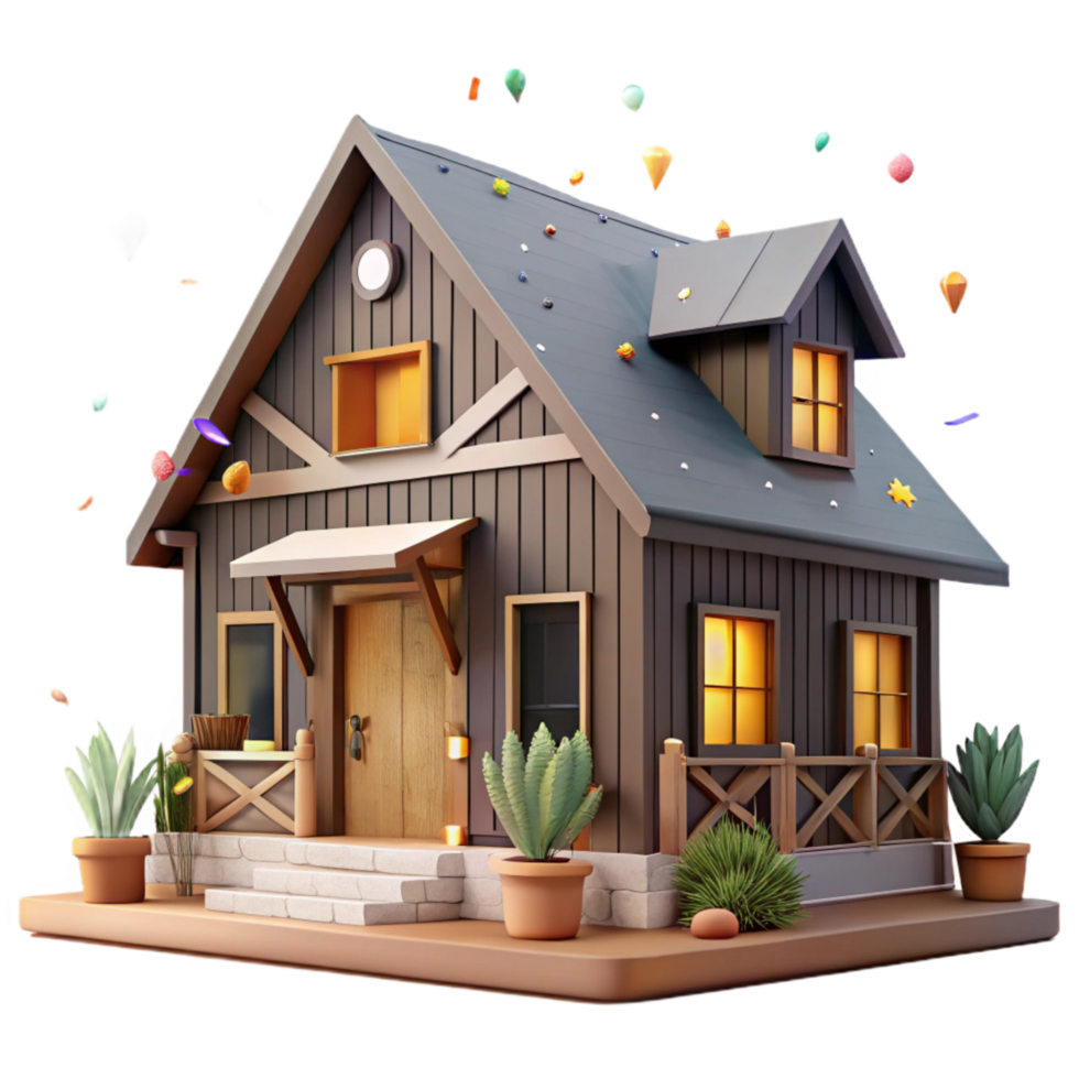 beautiful creative Modern Farmhouse Exterior Front View Cutout professional png