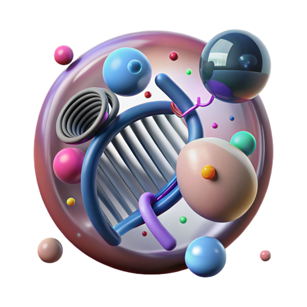 serene minimalist Dna Replication Bubble Diagram Transparent Background genuine png