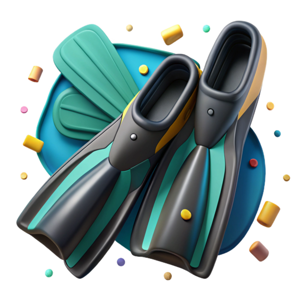 beautiful minimalist Scuba Fins Pair Cutout with Realistic Detail png