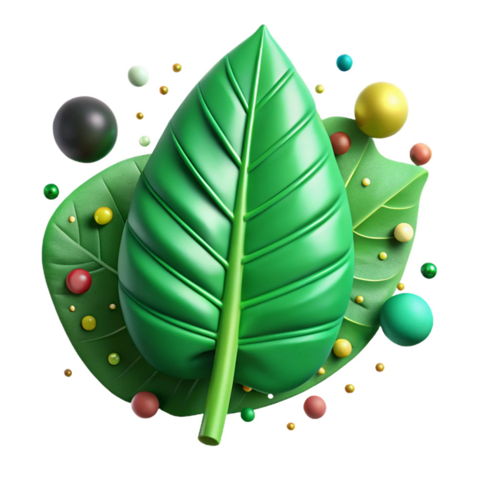 magnificent contemporary Green Leaf Texture Closeup Cutout professional png