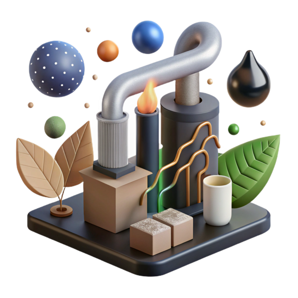 stunning modern Biomass Energy Conversion Process Diagram Isolated Cutout png