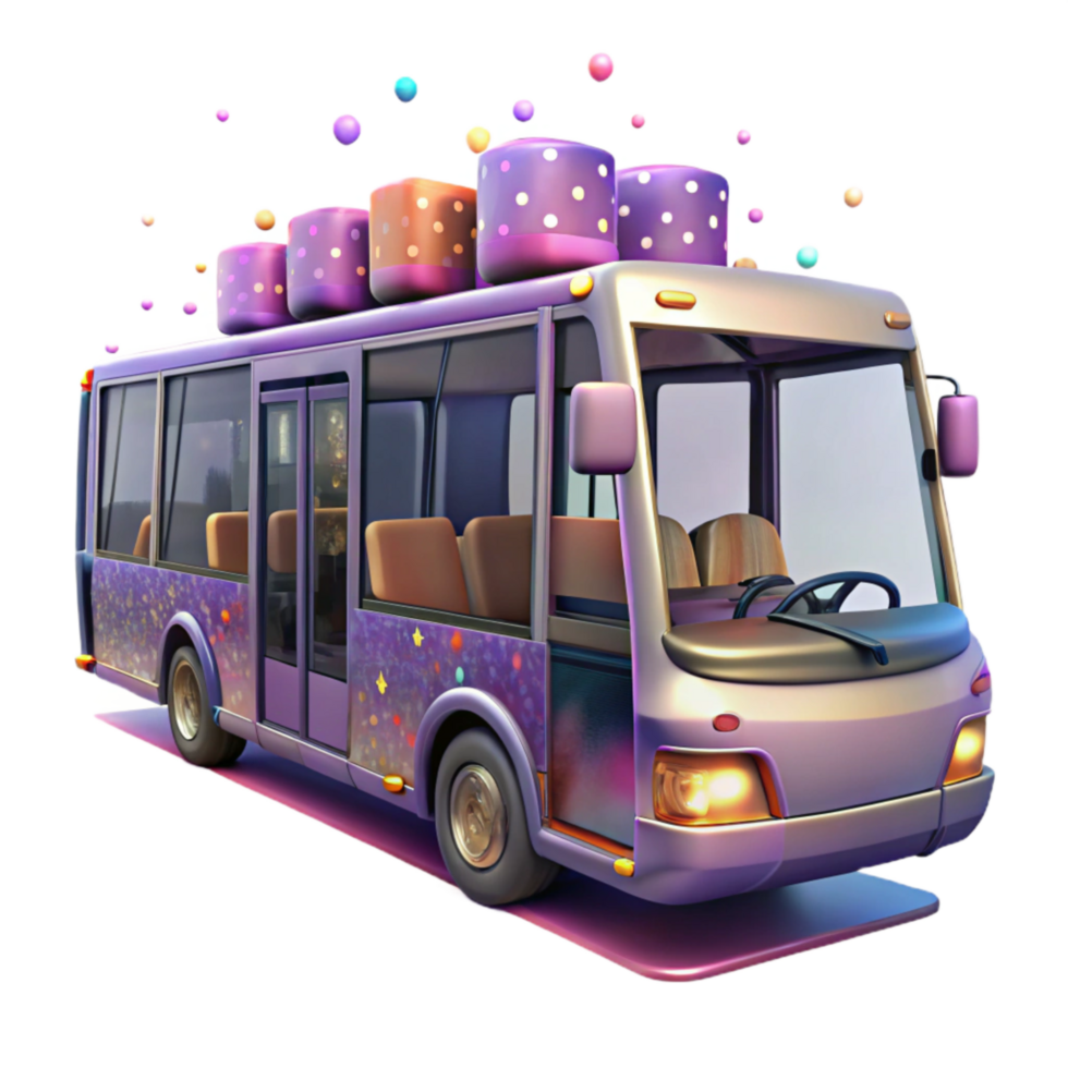 elegant traditional Bus with Passenger Seats Transparent Background png