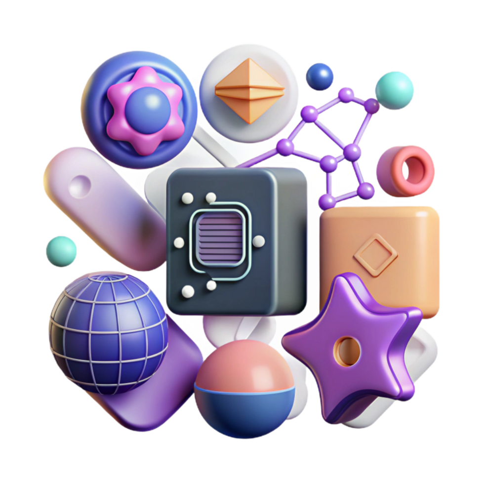 serene modern Artificial Intelligence Icon Set with Gradient Colors Transparent high resolution png