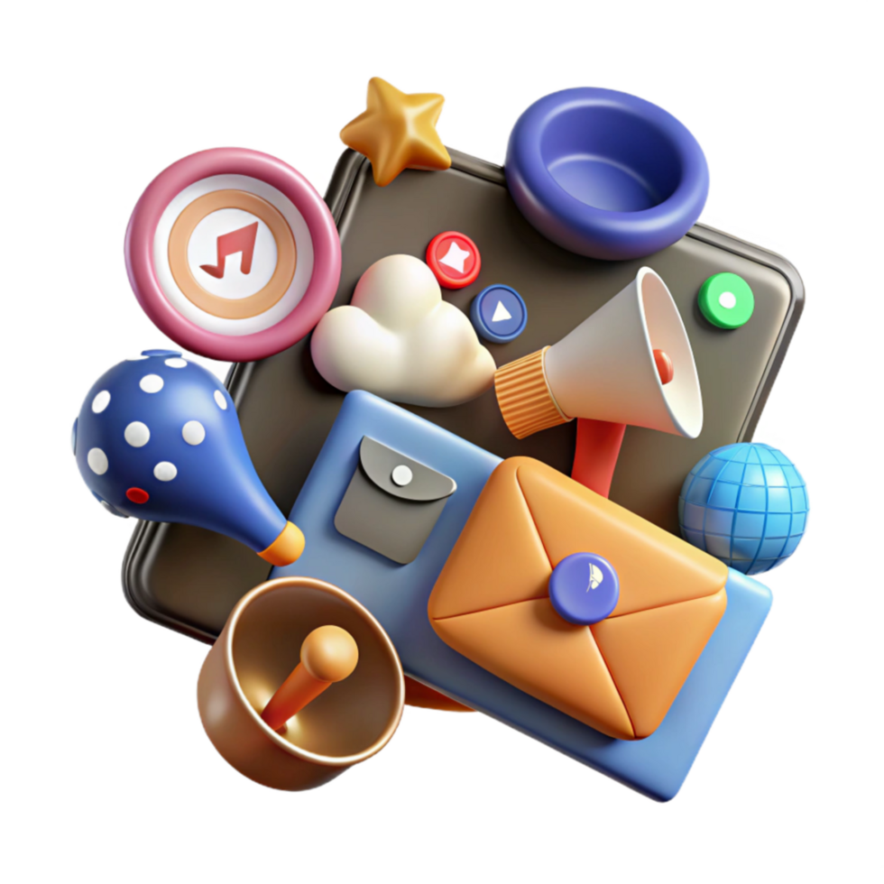 beautiful modern Social Media Management Tools Icons Set Isolated high resolution png