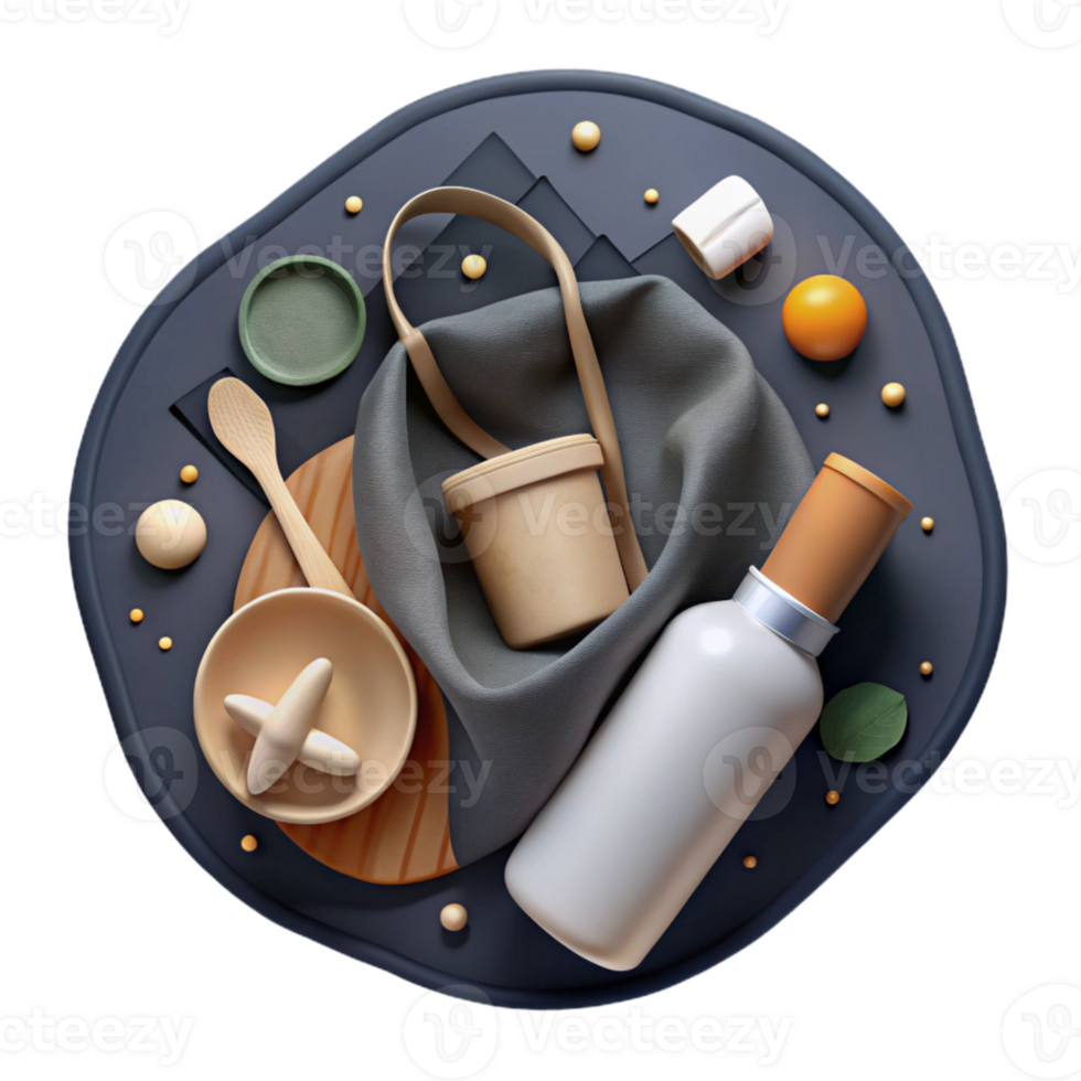 stunning minimalist Zero Waste Kit with Reusable Items Transparent png