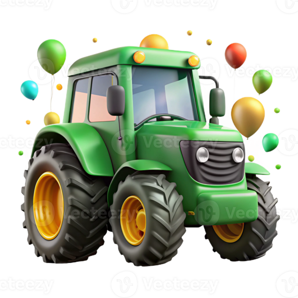 extraordinary contemporary Green Tractor Front View Transparent Background Cutout exclusive png