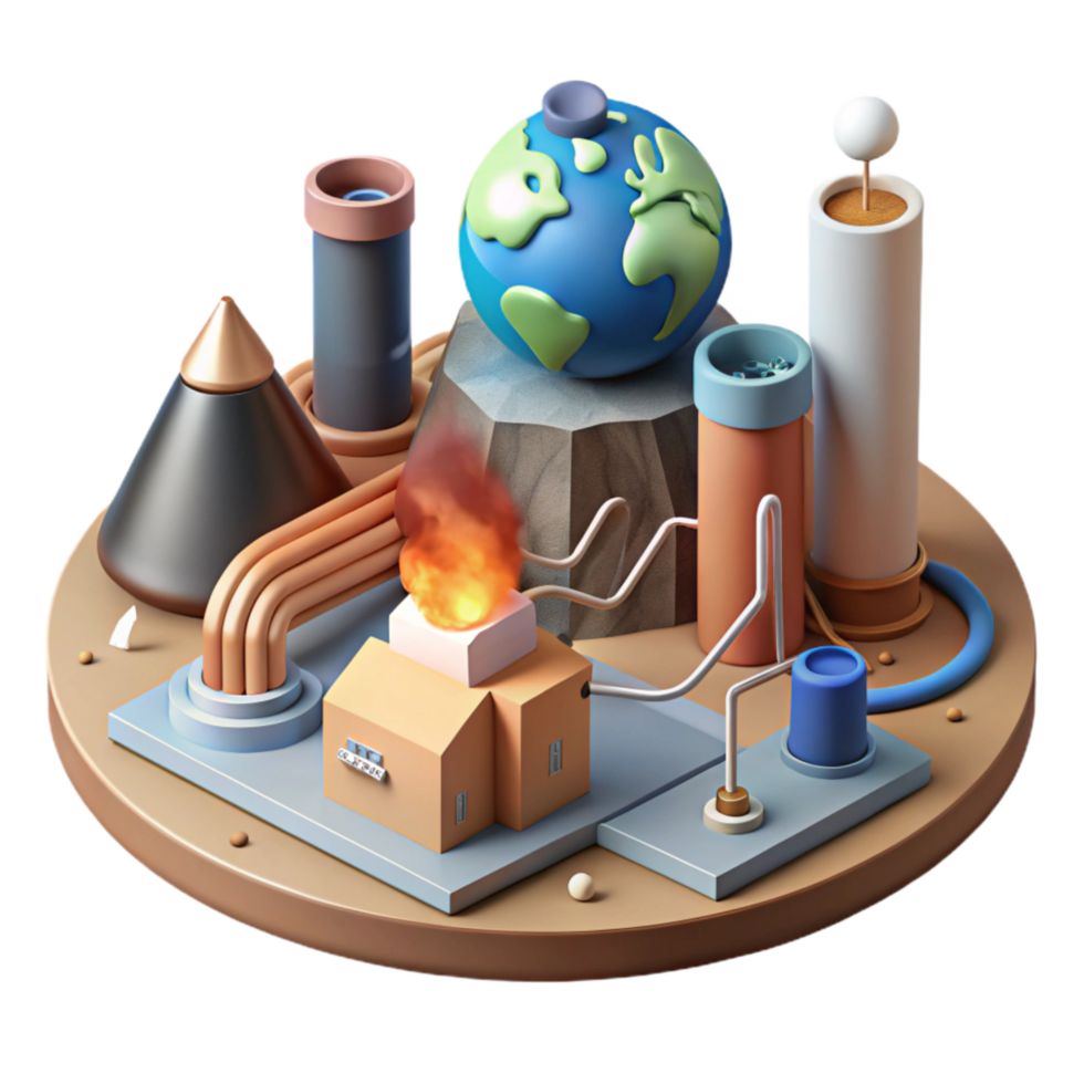 extraordinary minimalist Geothermal Energy Infographic with Earth Tone Colors png