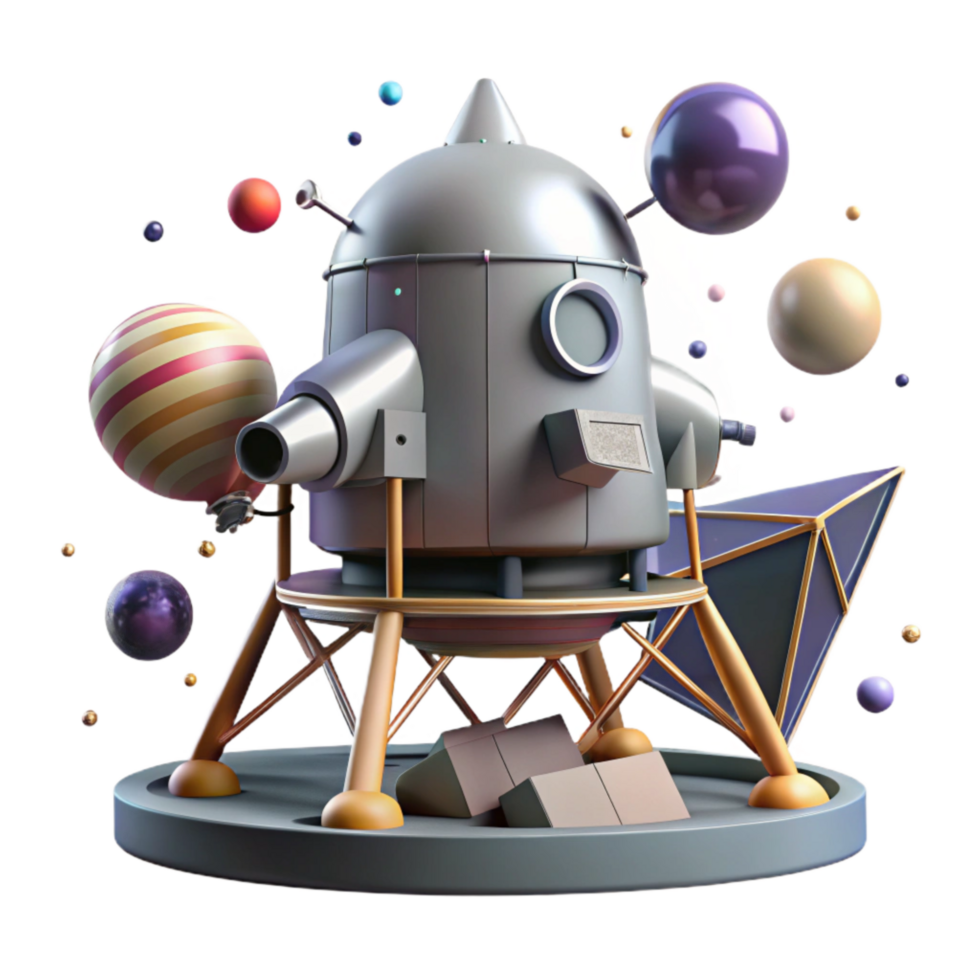 stunning traditional Lunar Module Ascent Stage Lifting Off Isolated png