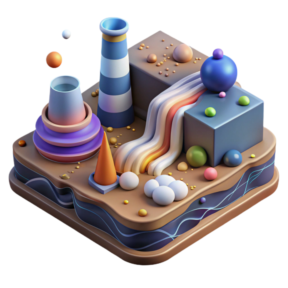 beautiful abstract Geothermal Energy Source Map with Color Coded Regions professional png