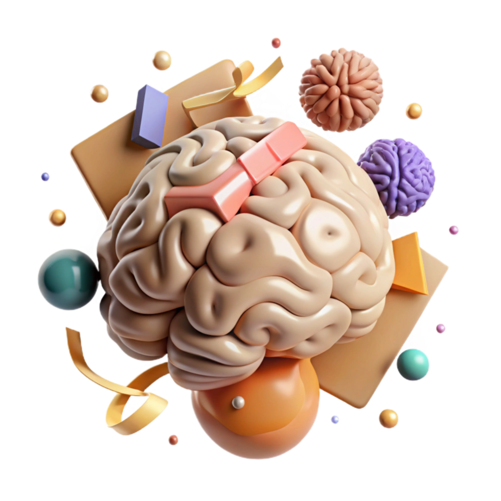 dramatic modern Brain with Active Synapses Cutout high resolution png